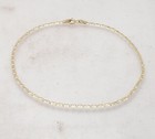 Diamond Cut Valentino Chain Ankle Bracelet Anklet Real Solid 10k Two-tone Gold