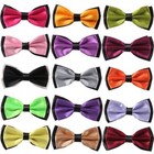 Classic Clip On Bowtie - Adjustable Multicolor Satin Bow Tie Wedding Fashion Tie