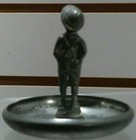 Vintage Genuine Pewter National Silver Co Dish With Standing Boy 3 1 4  Tall