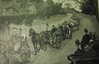 1886 Print  Lenox Massachusetts In September  Berkshires Carriage Parade