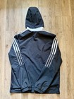 Adidas Boys    Black Full-zip Track windbreaker Jacket Size Large