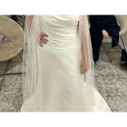 Bridal Pearl Veil Scattered Pearls Edge Cathedral Veil For Bride Free Ship