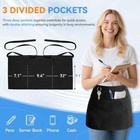 Server Aprons With 3 Pockets Waitress Waiter Waist 23 6 l X 9 1 w Black 1 Pack