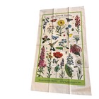 Cavallini   Co  Pollinator Garden Vintage Tea Towel 100  Natural Cotton New   