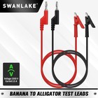 Swanlake 2-piece Banana Plug To Alligator Clip Test Leads  1000v 15a 3 5ft 1m   