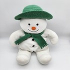 Vtg 1996 Eden Raymond Briggs The Snowman Plush Toy Green Hat Scarf 15  See