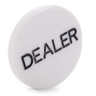 2  Engraved White Dealer Poker Button