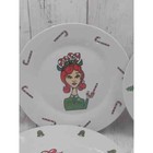 Vintage Sexy Elves Dessert Plates Set Of 4 Pretty Girl Elf Christmas Plates