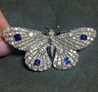 Art Deco Simulated Diamond 3ct Round Dragonfly Brooch Pin 14k White Gold Finish