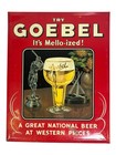 Vintage Goebel Beer Baseball Trophy Themed Metal Tin Litho Over Cardboard Sign