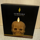 Luminara Studded Skull Gold Figural Candle 3 75x4 25 Flameless Timer Halloween