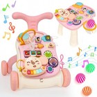 Baby Walker Activity Toy Learning Table Basketball Frame Toddler Push
