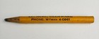 Vintage Advertising Jumbo Pencil A H Angerstein Inc Phone Wyman 4-0961 Coal Fuel