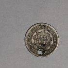 1853 Seated Liberty Half Dime 5c Cents Coin Silver  Arrows At Date  Holed  Rough