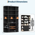 75  Tall Bookshelf Display Shelf  6-tier Bookcase With Storage Cabinet   Doors
