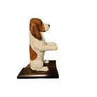 Vintage Michael Park Carved Wood Signed Basset Hound Dog Pup