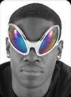 Close Encounter Alien Costume Glasses Sunglasses Silver Ufo Mirrored Rainbow Bug