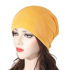  Women Fashion Knit Slouchy Beanie Hat Thin Stretch One Size Chiffon Yellow