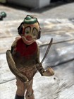 Vintage 1950s Tin Wind-up Clown Violinist Japan Tps Toy Parts Or Repair