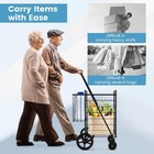 Jumbo Folding Shopping Cart 360   Swivel Wheels Double Basket Utility Cart