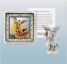 Archangel St Michael Miniature Pocket Statue W Prayer Card Protection Set
