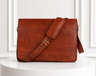 15  Mens Genuine Vintage Brown Leather Messenger Bag Shoulder School Laptop Bag