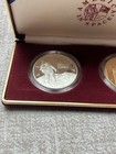 1988 America In Space 2 Coin Commemorative 90  Silver And Bronze Proof Set W coa