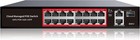 Poe Switch  16 Port Managed Poe  Ethernet Switch16 Poe  Ports 2 Gigabit Uplin   