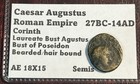 Rare  Augustus Caesar 27bc-14ad Corinth  Augustus poseidon Ae 18x15mm  Cb108
