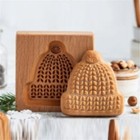 Christmas Wooden Gingerbread Cookie Mold Carved Shortbread Cookie Cutter Molds