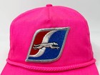 Vintage Greyhound Hat 90s Zipperback Cap Bus Driver Neon Hot Pink H16