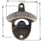 Wall Mounted Bottle Cap Opener Antique Bronze Retro Beer Bottle Opener Mountable