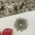 Lot Of 3 Vintage - Modern Brooch Pins Mix Bead   Rhinestone Etc