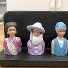 Vintage Set Of 8 Avon Ladies Of American Fashion Porcelain Thimbles W wall Shelf