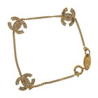 Chanel Cc Logos Used Bracelet Gold Plated France 4022 Vintage Authentic  eh529 S