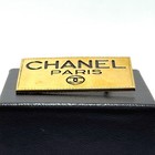 Chanel Cc Logo Coco Mark Plate Brooch Gold Vintage Authentic Japan