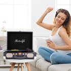 Vinyl Record Player - 3-speed Bluetooth Portable Belt-driven Suitcase Turntable 