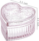 Crystal Glass Heart-shaped Storage Box Embossed Jewelry Box Candy Box With Lid