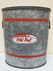 Vintage Mcm Small Oval Old Pal Minnow Live Bait Bucket Galvanized Metal Fishing