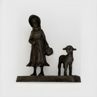 Vintage Micheal Ricker Pewter 1974 Girl With Lamb Made In U s a   409