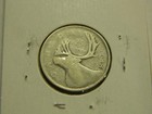 1944 Canada 25 Cents  800 Silver World Coin Very Good