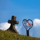 Grave Decorations For Cemetery  Metal Grave Site Decor  Heart Shaped Grave Dad