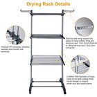 3 Tier Clothes Drying Rack Folding Dryer Hanger Stand Laundry Organizer Wheels