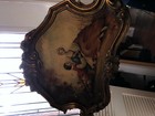Antique  Carved Gold Leaf French Style Mirror With Hand Painted Scene