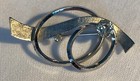 Vtg Van Dell Signed Brooch Sterling Silver   Crtystal Ribbon   Loops Brooch Pin