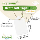 180 White Kraft Gift Tags With String     Blank Price Tags For Gifts  Crafts  Wedd