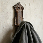 Antique Style Cast Iron Victorian Door Plate With Knob Wall Hook Decorative 8 In