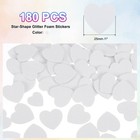 180pcs Glitter Foam Stickers 1  Self-adhesive Heart-shape Stickers Silver