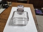 Vintage antique Crystal Clear Glass Inkwell With Cut Glass Stopper   Vintage Pen