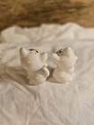 Vintage Christmas Cats Salt   Pepper Shakers  White Red And Green 